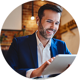 Man on business call