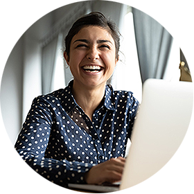Young businesswoman on laptop